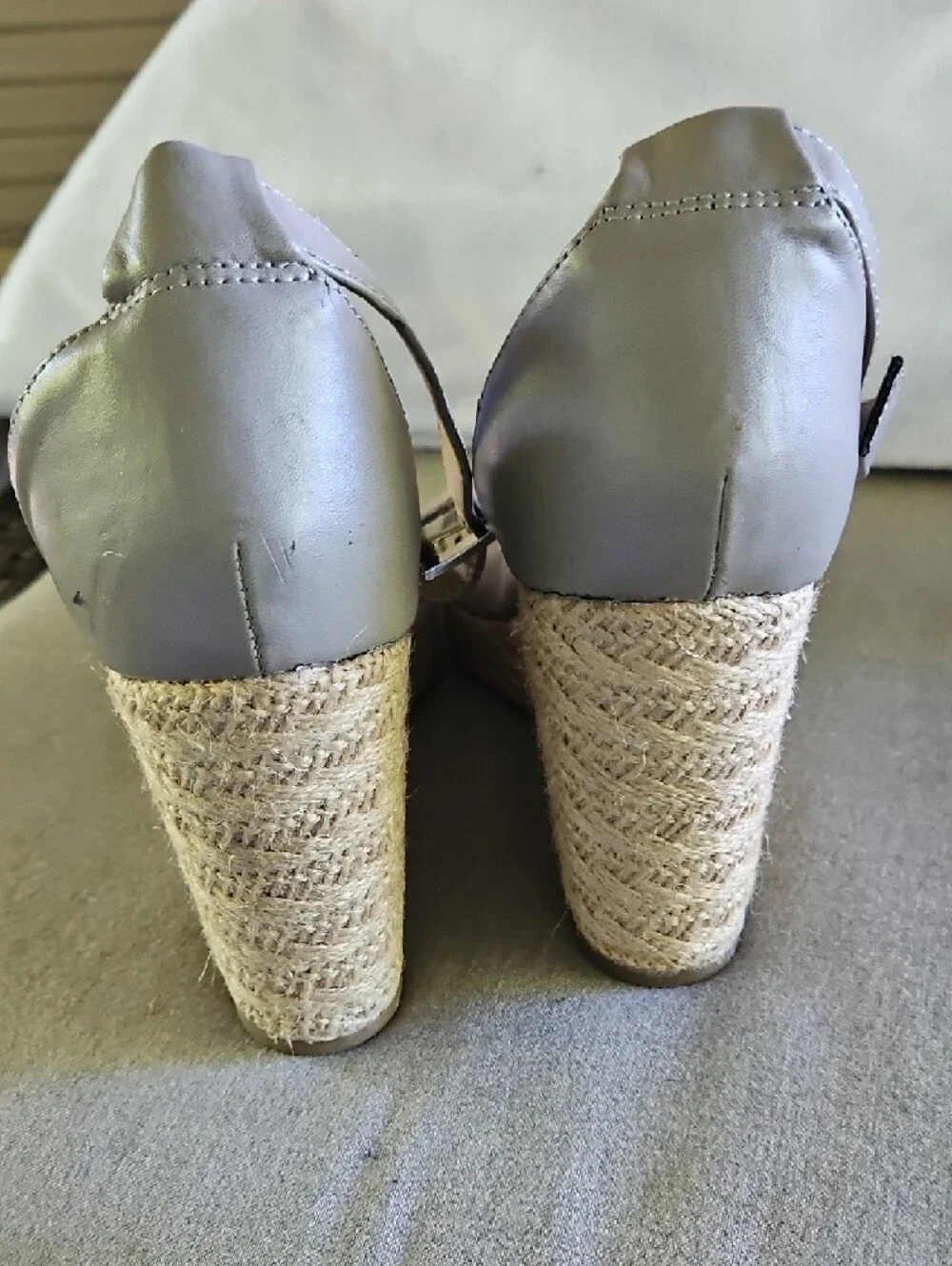 Big Buddha Taupe Espadrille Wedge Sandals with Ankle Strap 11